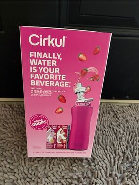 Cirkul Pink Flavor Bottle Starter Kit - Hydration with Strawberry Flavor